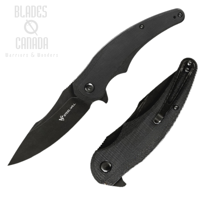Steel Will Arcturus Flipper Folding Knife, D2 Black, G10 Black, F55-03